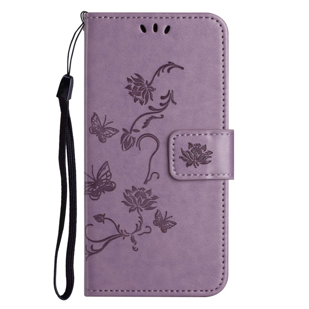 iPhone 14 Handyhülle mit Schmetterlingsmuster, lila