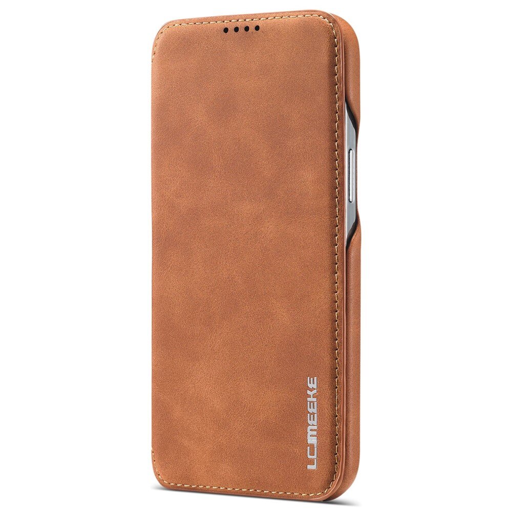 Slim Portemonnaie-Hülle iPhone 14 Cognac