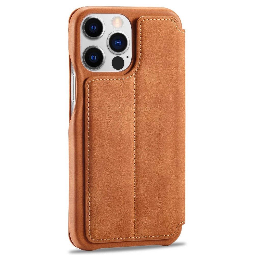 Slim Portemonnaie-Hülle iPhone 14 Pro Cognac