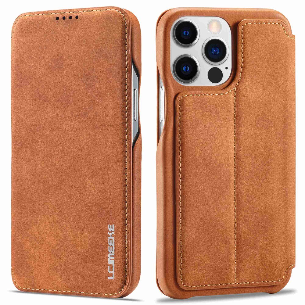 Slim Portemonnaie-Hülle iPhone 14 Pro Cognac