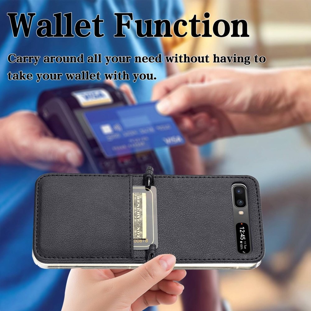 Slim Card Wallet Samsung Galaxy Z Flip Schwarz