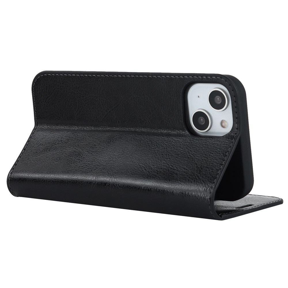 iPhone 14 Handytasche aus Echtem Leder schwarz