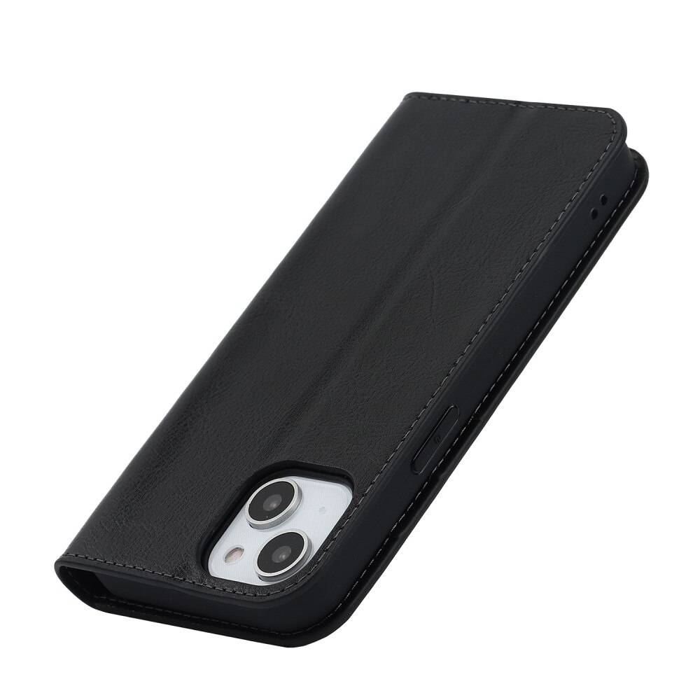 iPhone 14 Handytasche aus Echtem Leder schwarz