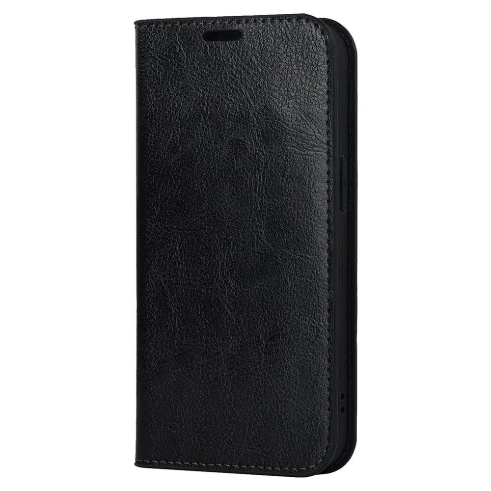 iPhone 14 Handytasche aus Echtem Leder schwarz