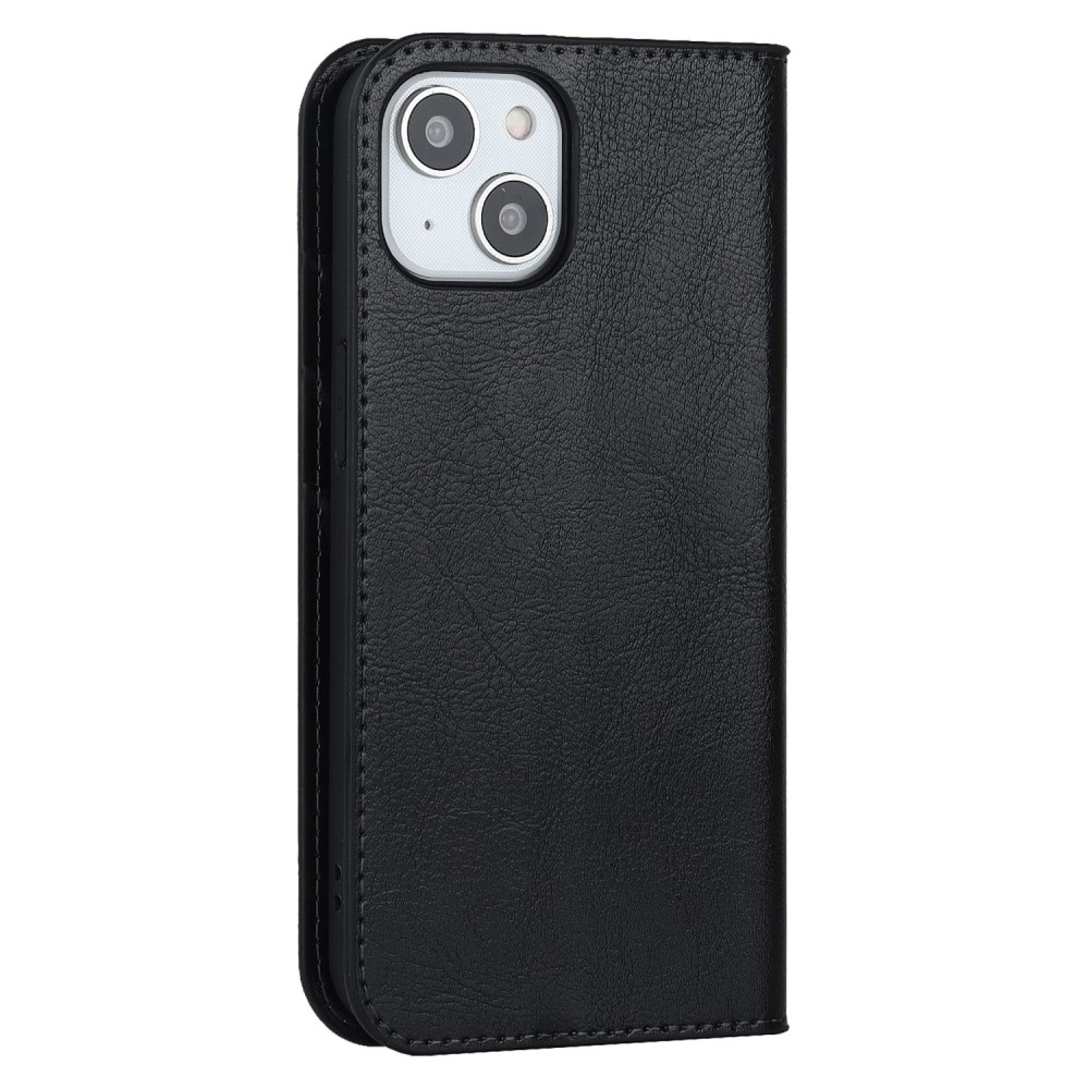 iPhone 14 Handytasche aus Echtem Leder schwarz