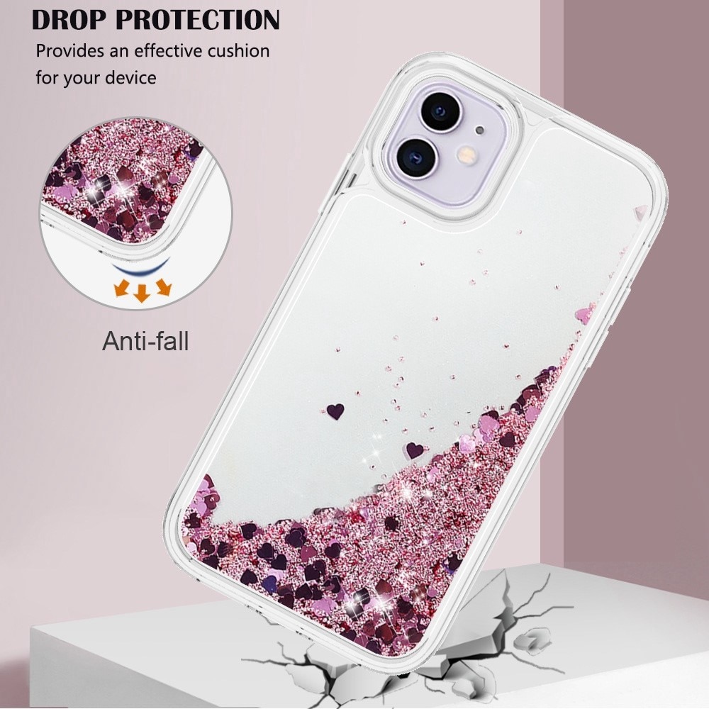 iPhone 11 Full Protection Glitter Powder TPU Case rosa