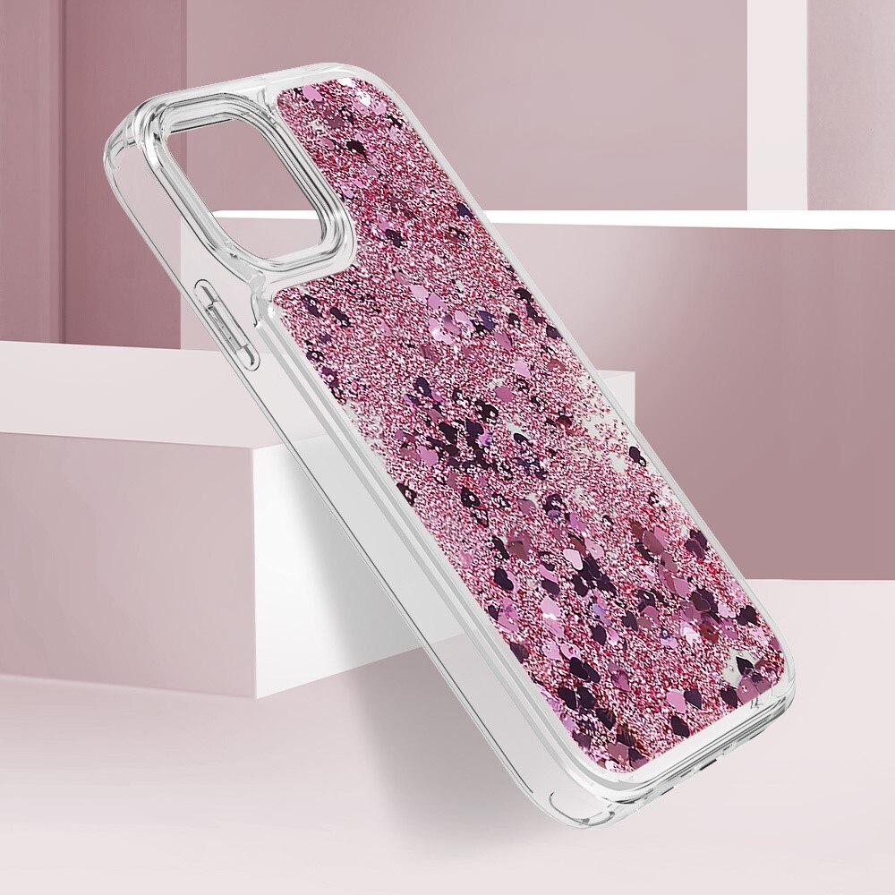 iPhone 11 Full Protection Glitter Powder TPU Case rosa