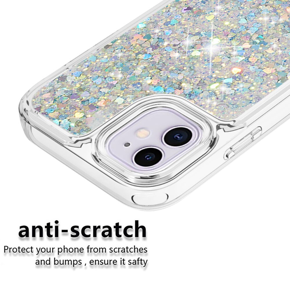 iPhone 11 Full Protection Glitter Powder TPU Case silber