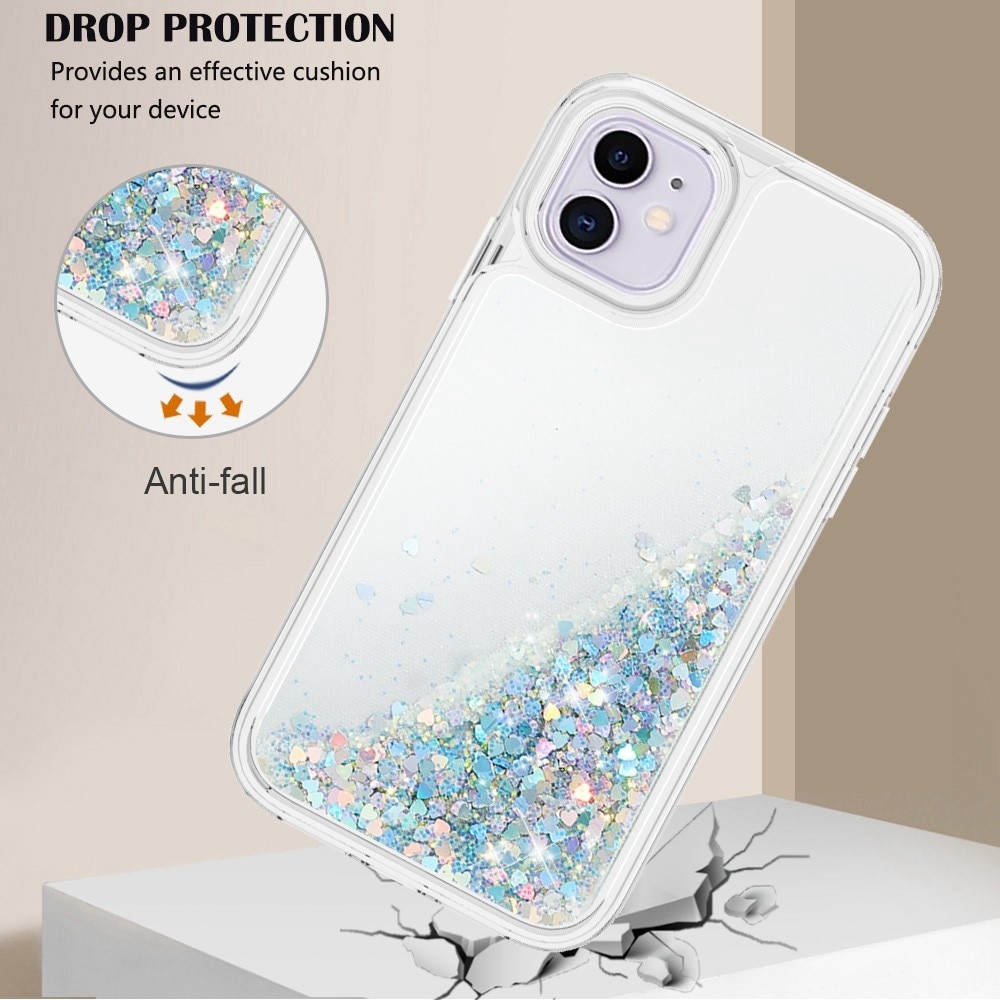 iPhone 11 Full Protection Glitter Powder TPU Case silber