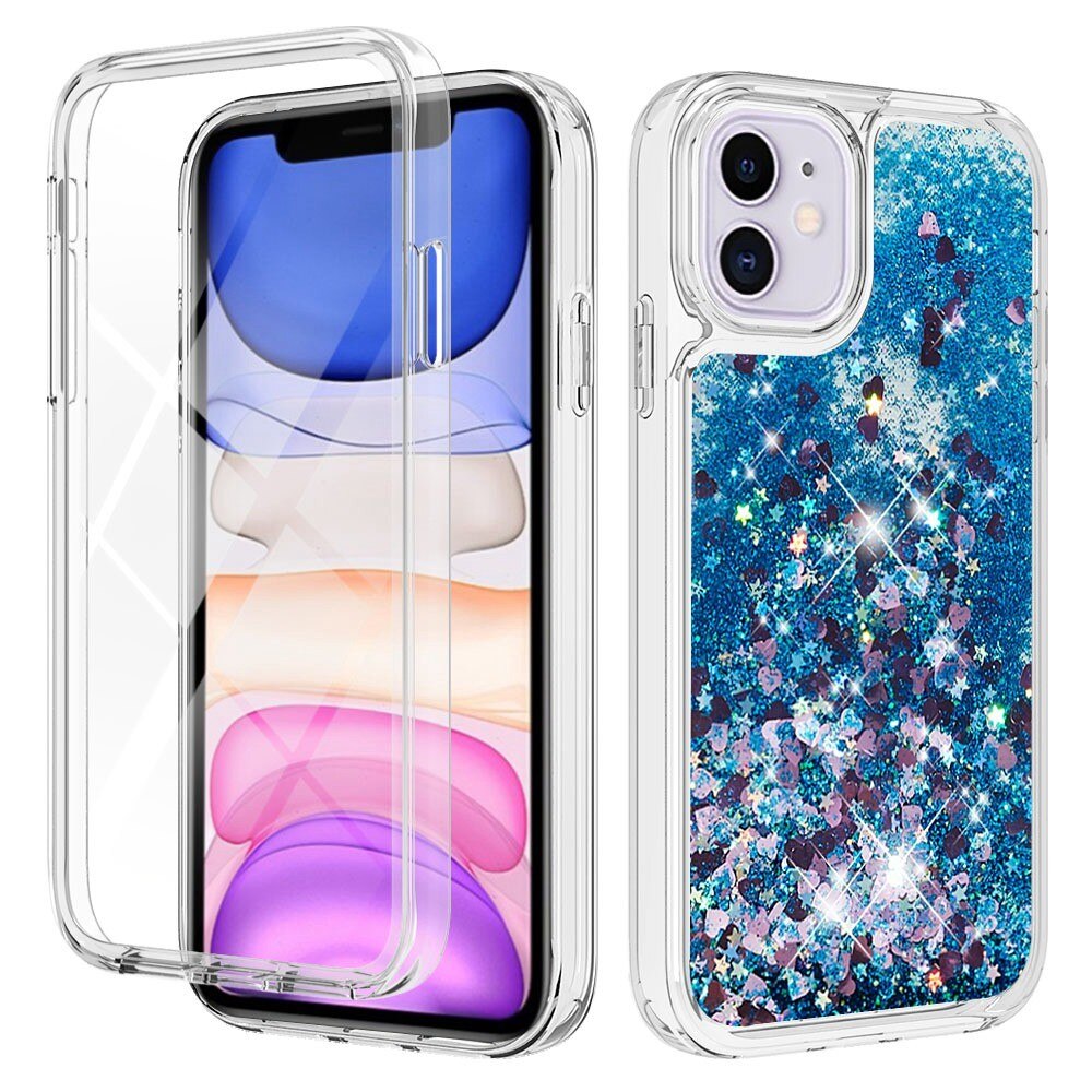 iPhone 11 Full Protection Glitter Powder TPU Case Blau