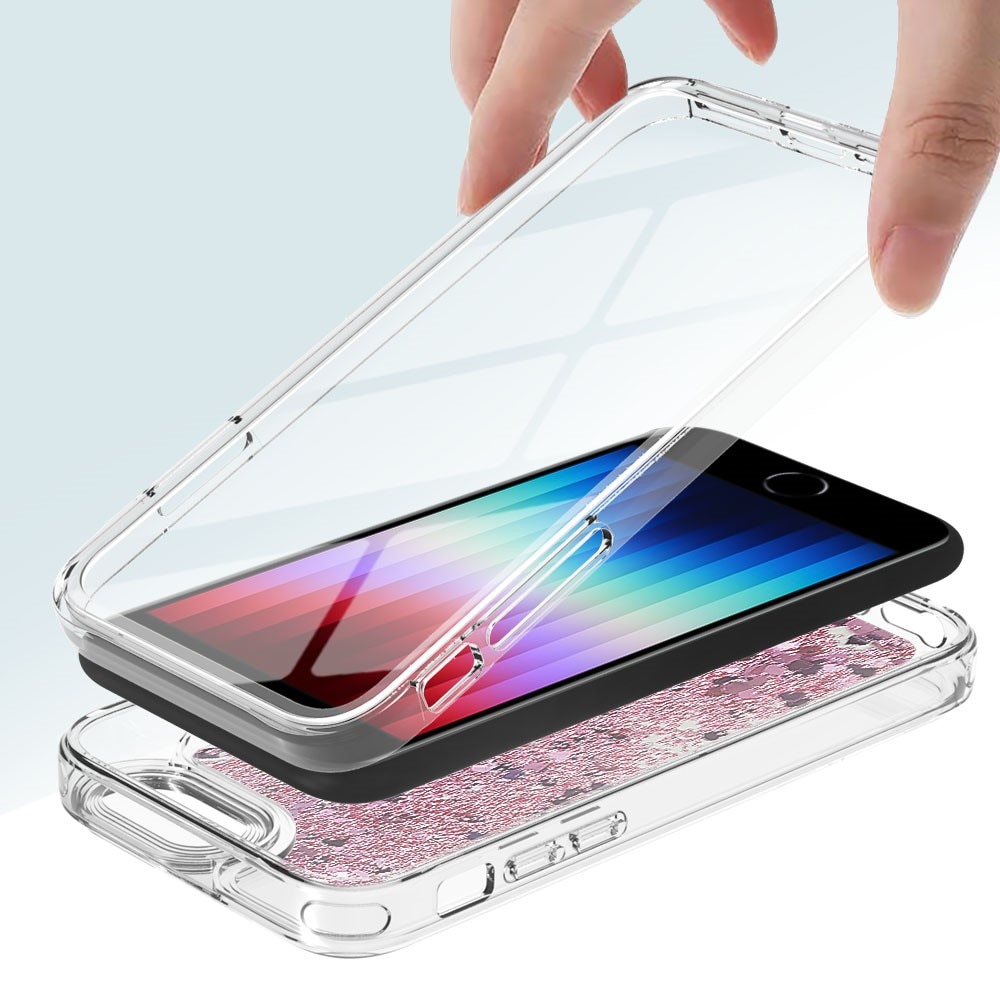 iPhone 7/8/SE Full Protection Glitter Powder TPU Case rosa