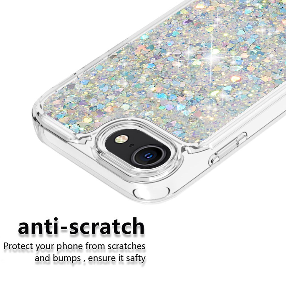 iPhone 7/8/SE Full Protection Glitter Powder TPU Case silber