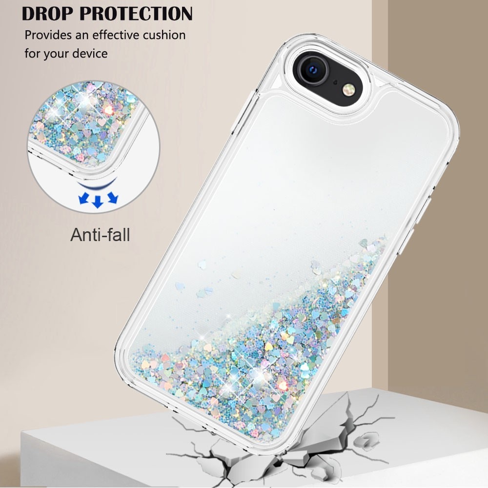 iPhone 7/8/SE Full Protection Glitter Powder TPU Case silber