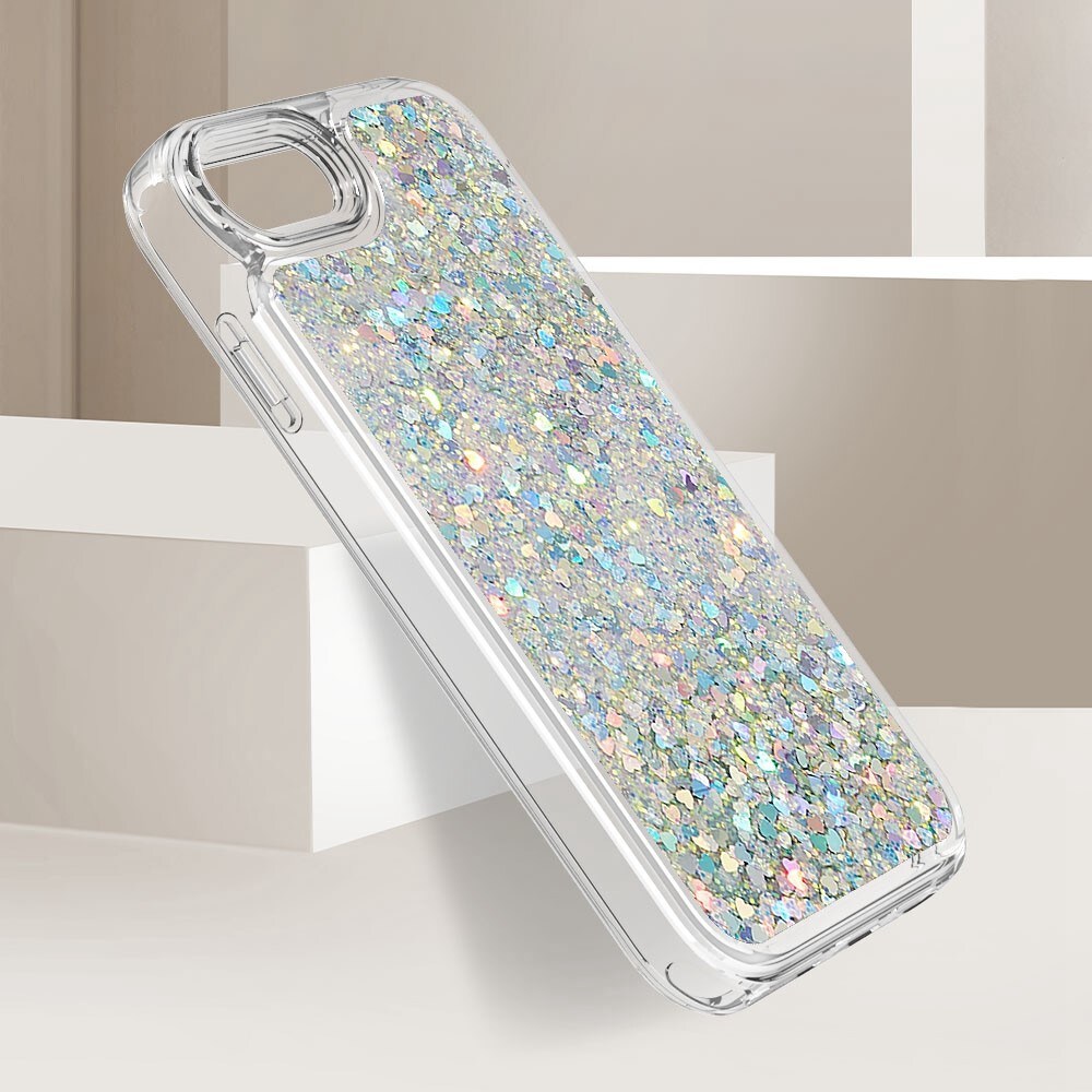 iPhone 7/8/SE Full Protection Glitter Powder TPU Case silber