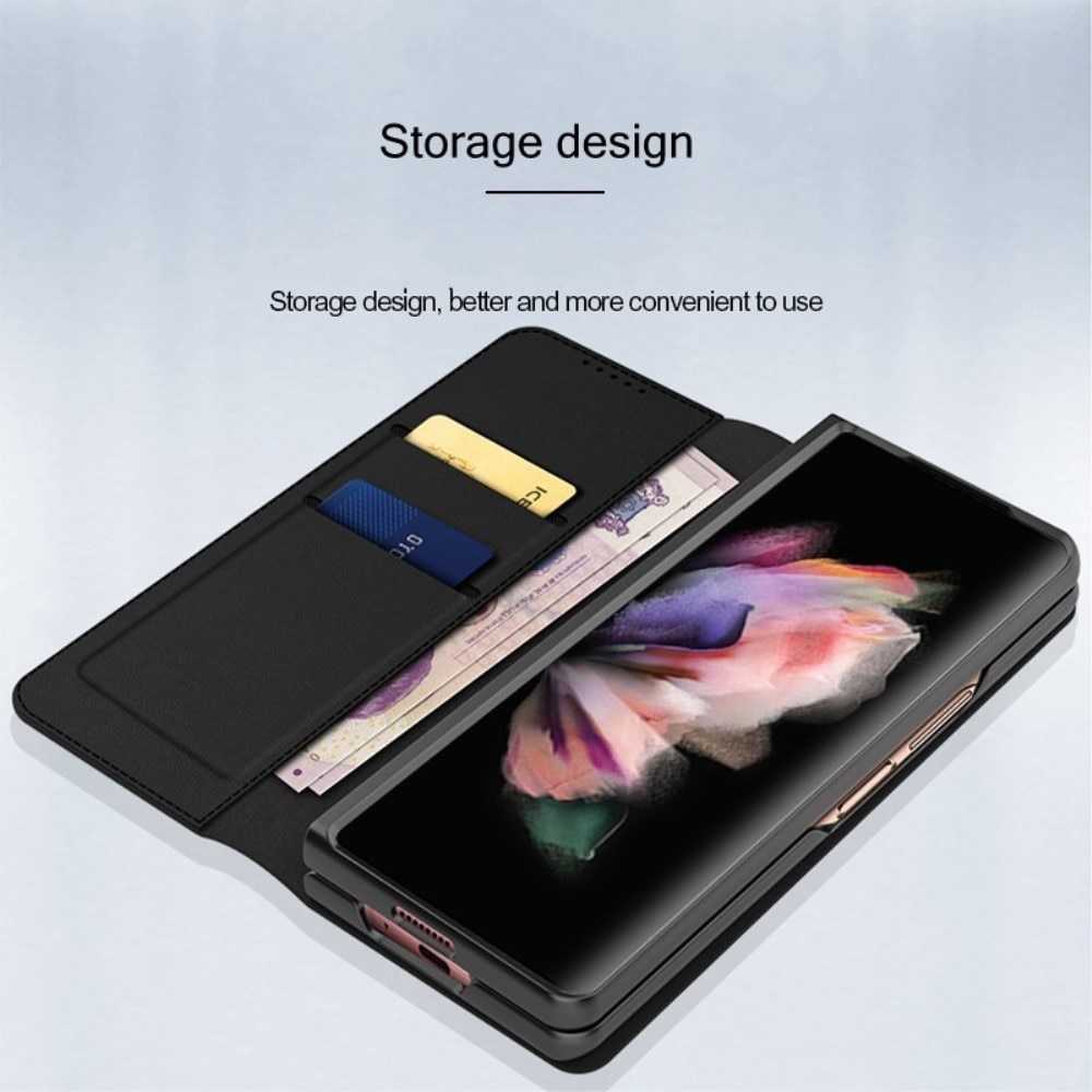 Samsung Galaxy Z Fold 4 Echtlederhülle, schwarz