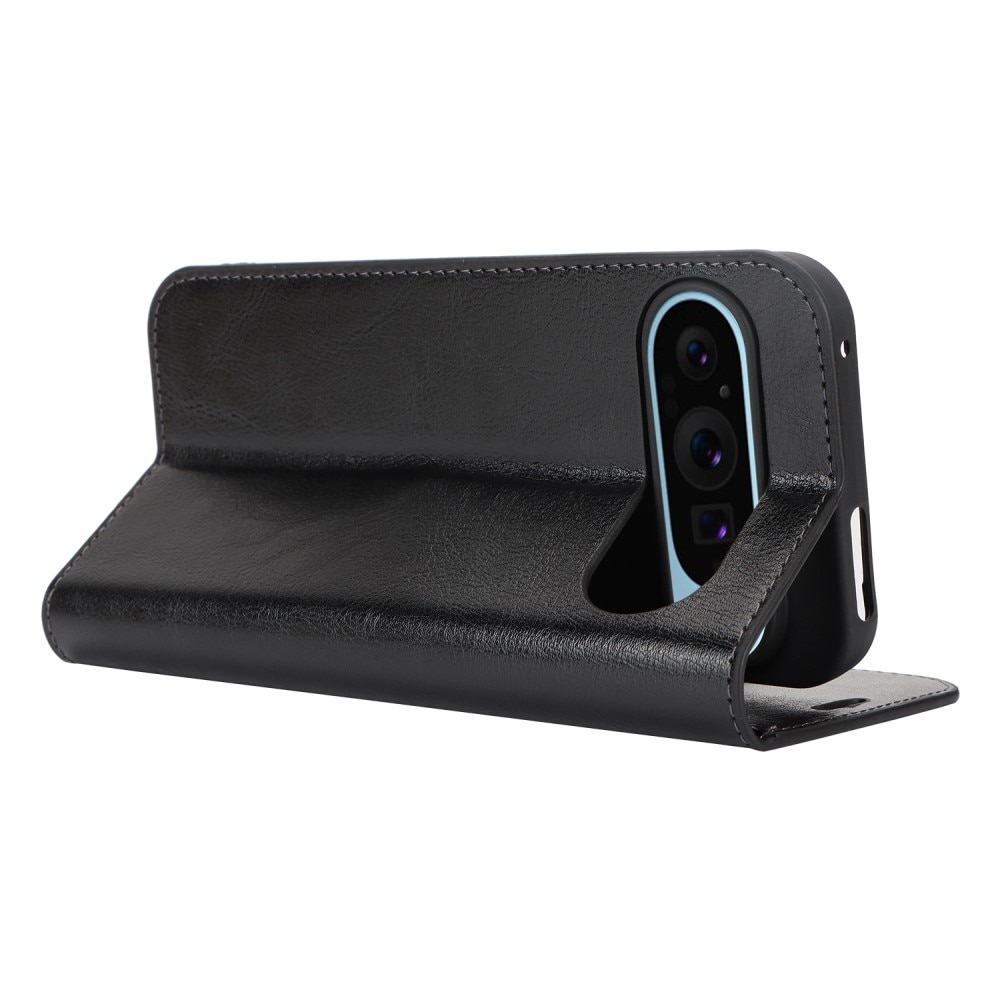 Google Pixel 9 Pro XL Handytasche aus Echtem Leder Schwarz