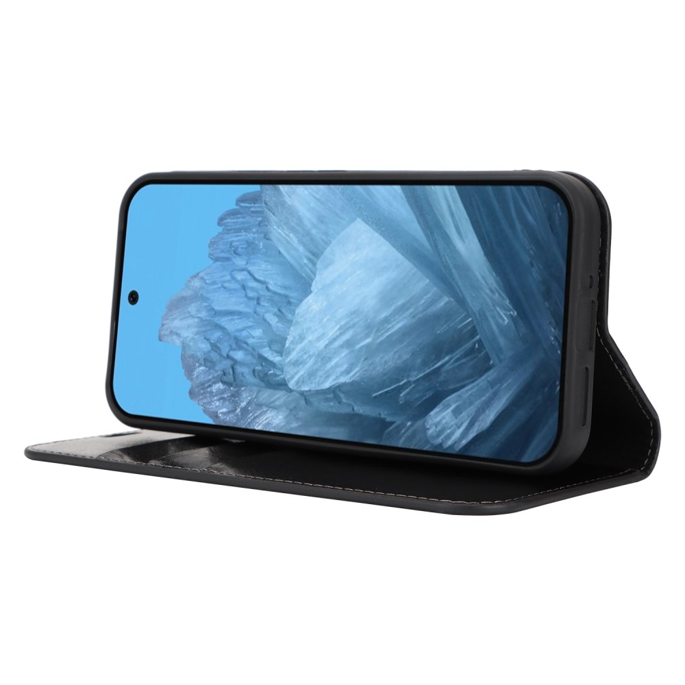 Google Pixel 9 Pro XL Handytasche aus Echtem Leder Schwarz