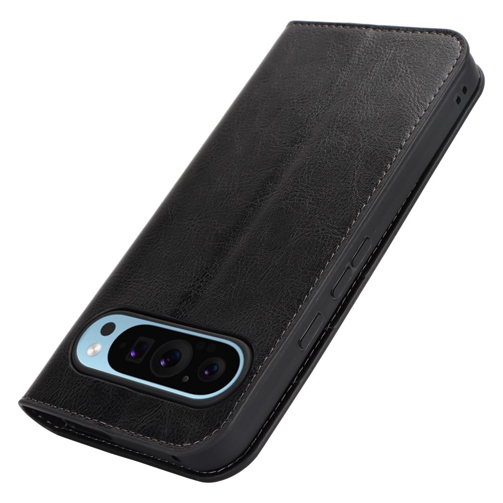 Google Pixel 9 Pro XL Handytasche aus Echtem Leder Schwarz