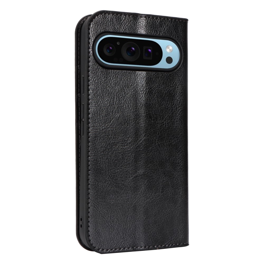 Google Pixel 9 Pro XL Handytasche aus Echtem Leder Schwarz