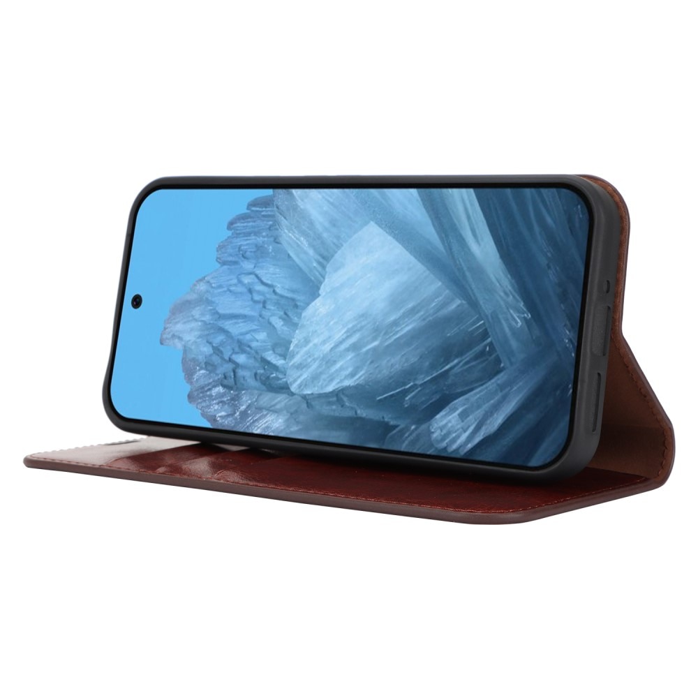 Google Pixel 10 Pro XL Handytasche aus Echtem Leder Dunkelbraun