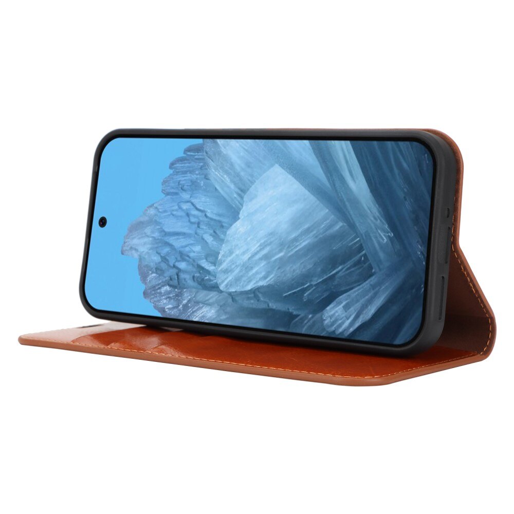 Google Pixel 9 Pro XL Handytasche aus Echtem Leder Braun