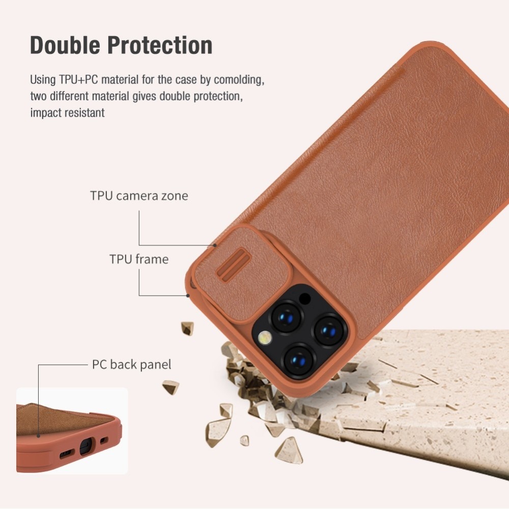 Qin Pro Camshield iPhone 14 Pro Max Brown