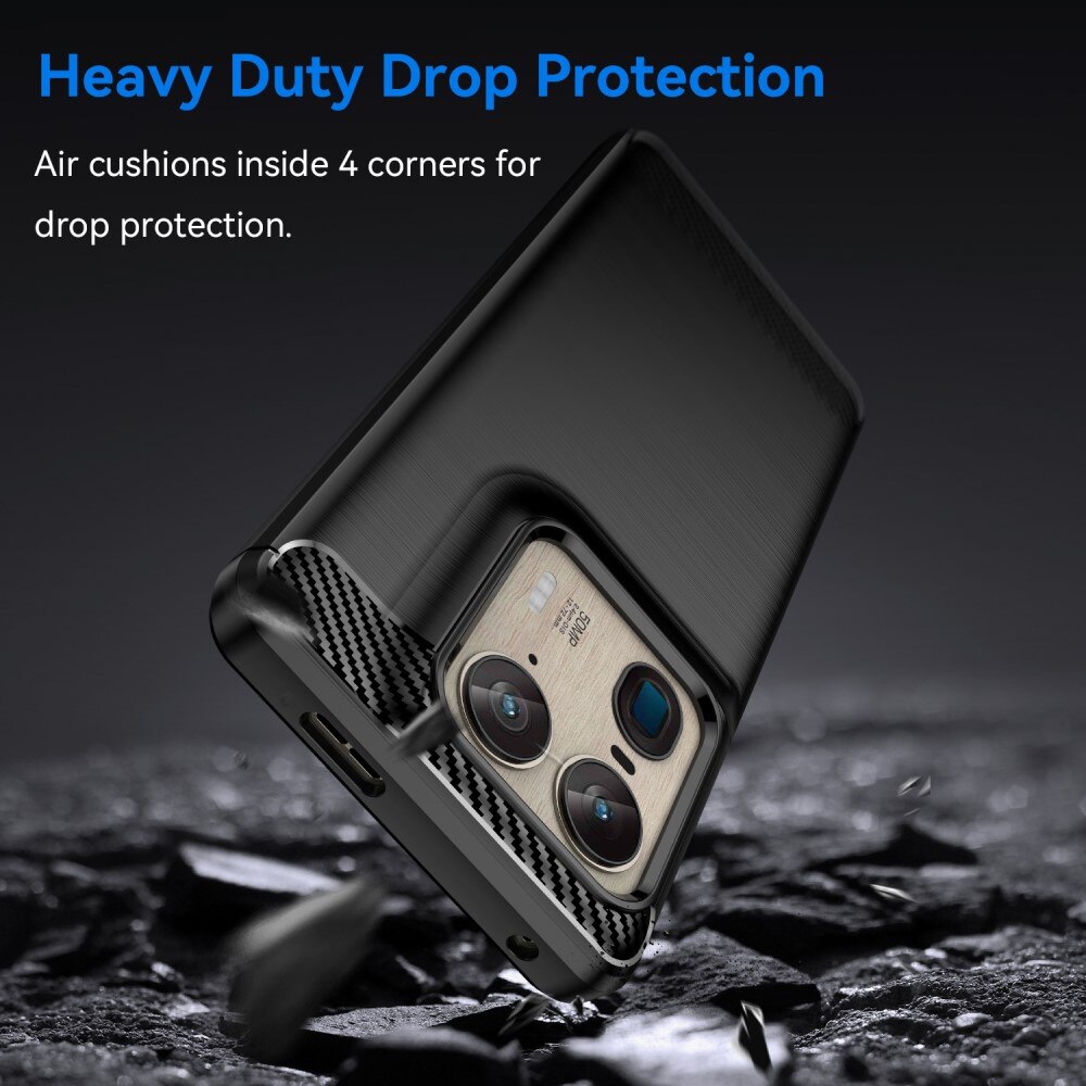 Motorola Edge 50 Ultra Hülle TPU Brushed Schwarz