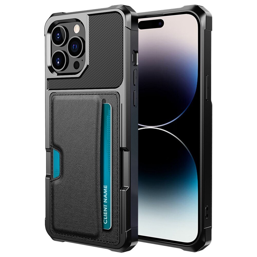 iPhone 14 Pro Max Tough Card Case Schwarz