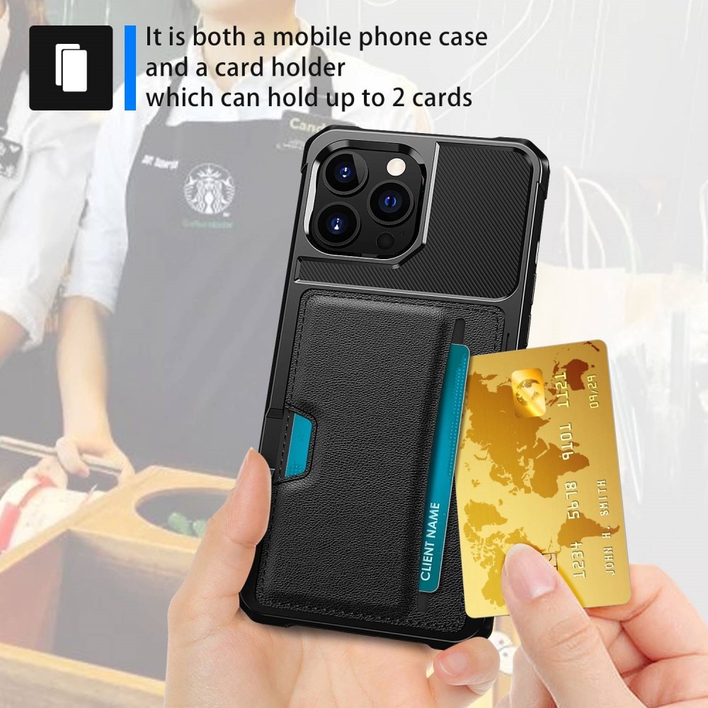 iPhone 14 Pro Max Tough Card Case Schwarz