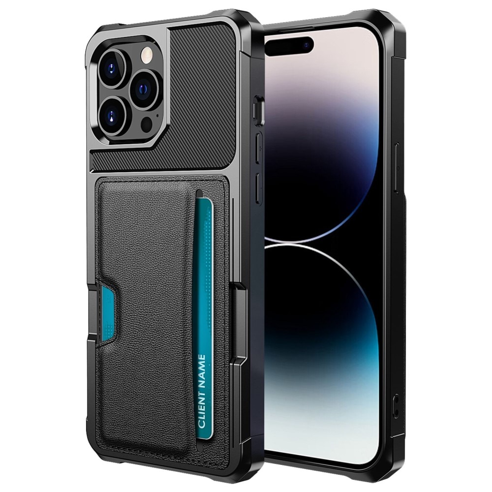 iPhone 14 Pro Tough Card Case Schwarz