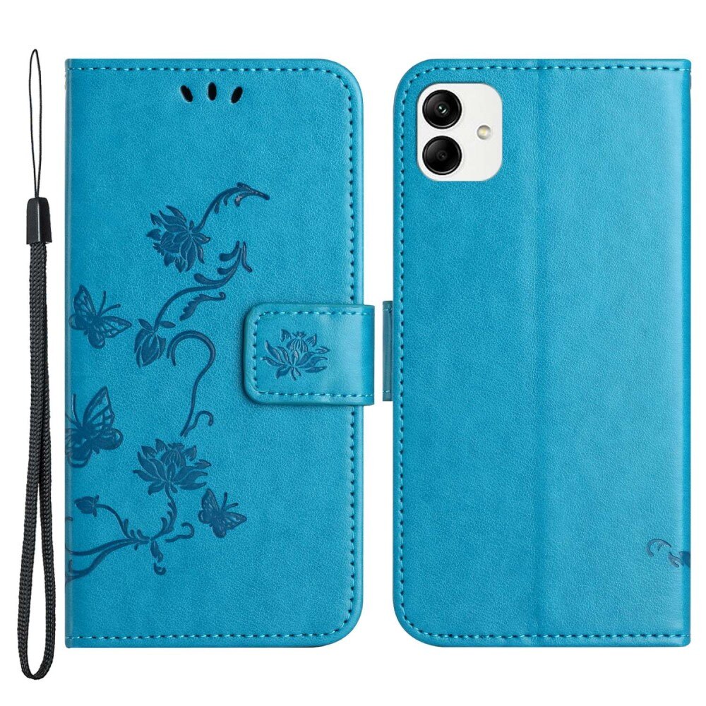 Samsung Galaxy A04 Handyhülle mit Schmetterlingsmuster, Blau