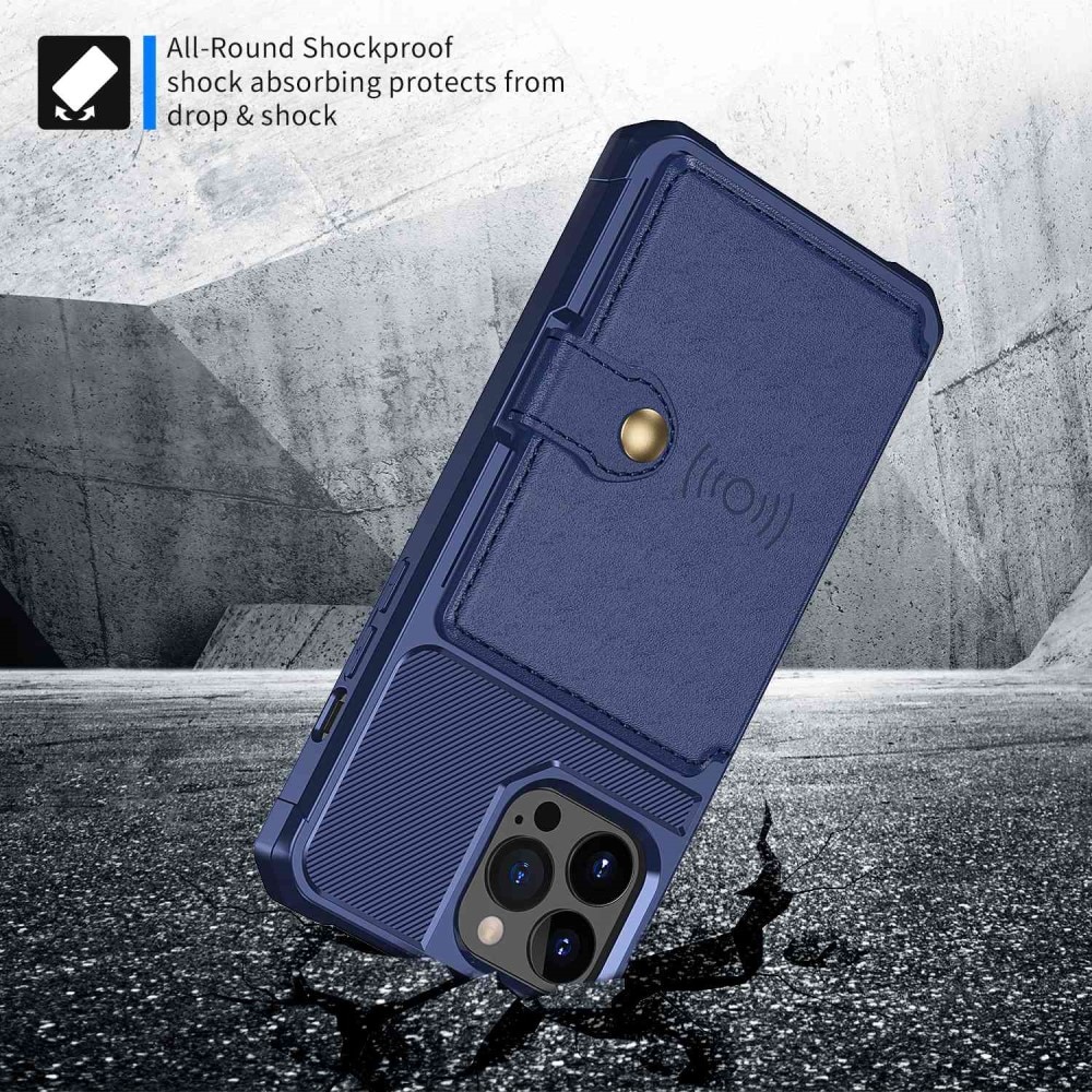 iPhone 14 Pro Tough Multi-slot Case Blau