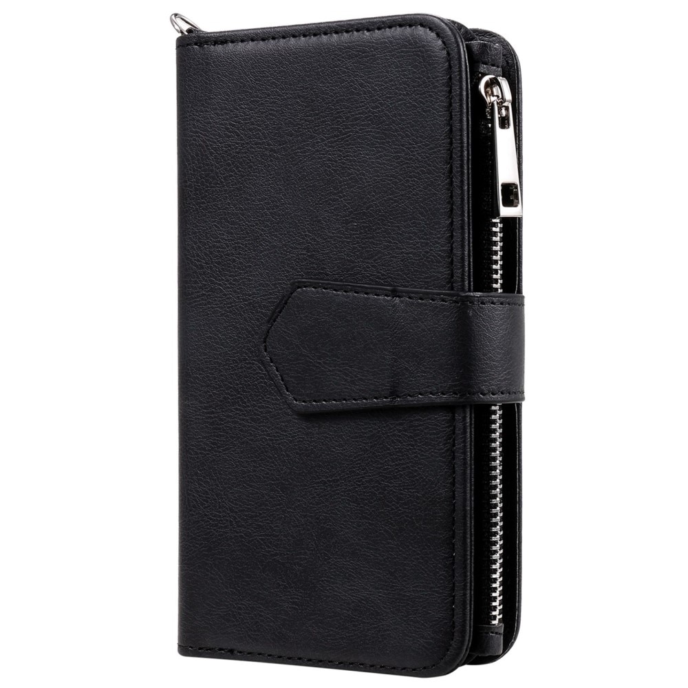 iPhone 14 Pro Zipper Magnet Wallet Schwarz