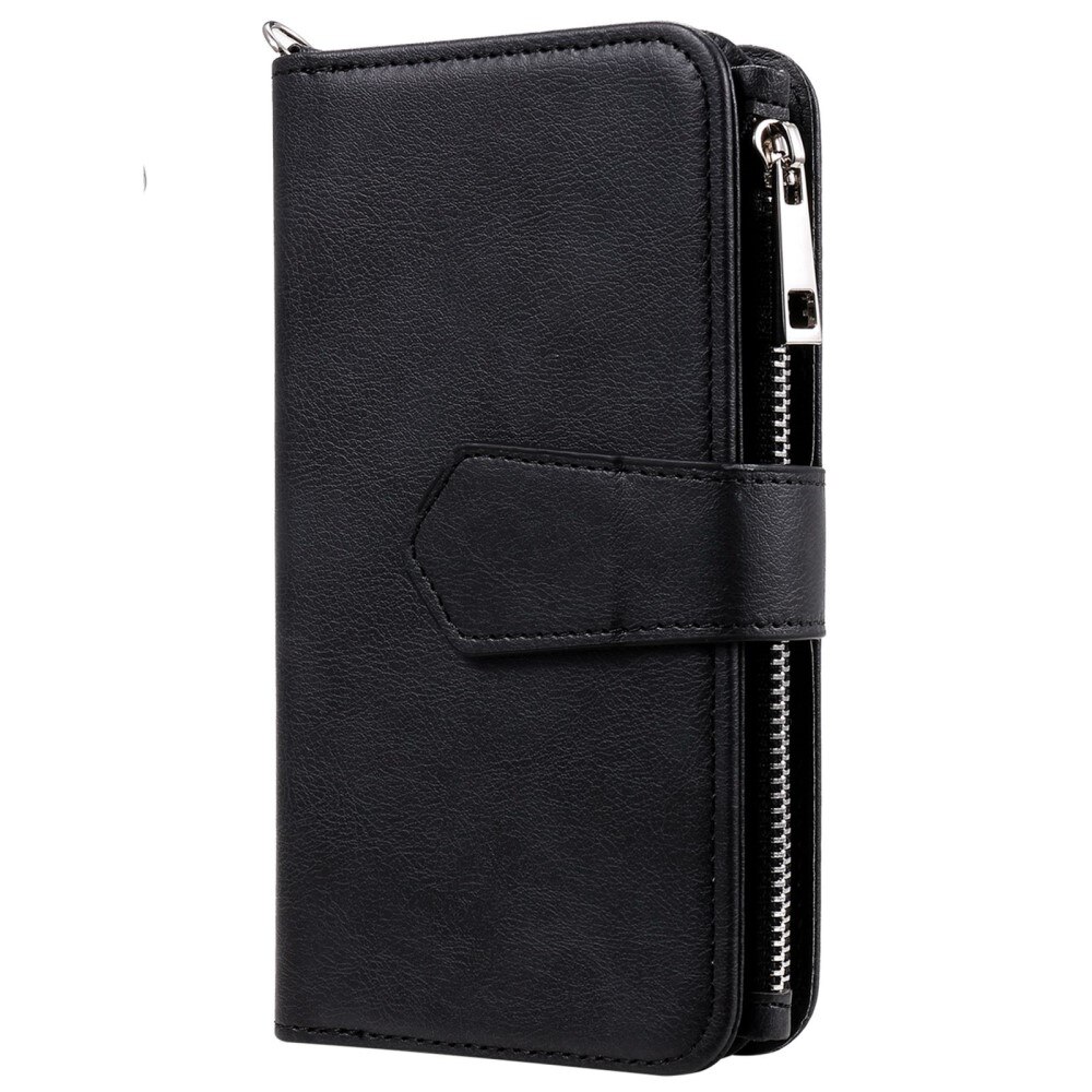 iPhone 14 Zipper Magnet Wallet Schwarz