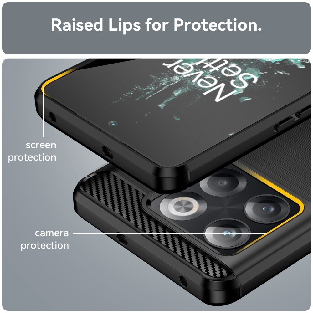  OnePlus 10T Hülle TPU Brushed Schwarz