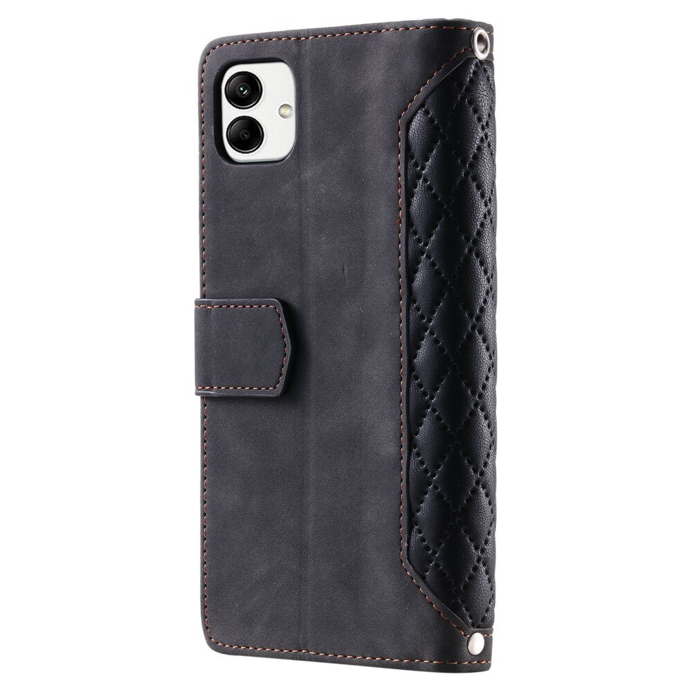 Samsung Galaxy A04 Brieftasche Hülle Quilted Schwarz