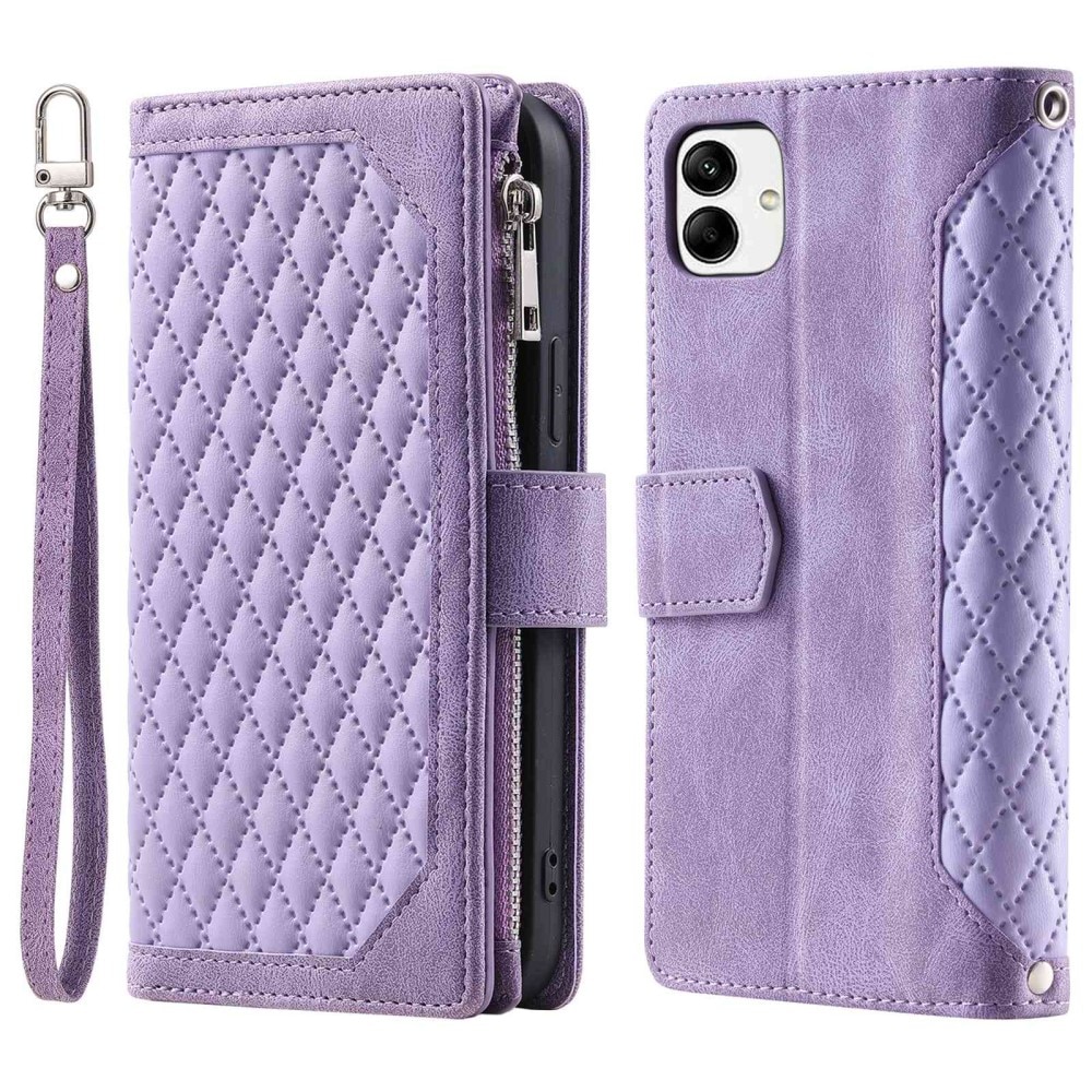 Samsung Galaxy A04 Brieftasche Hülle Quilted Lila