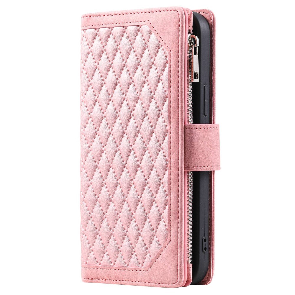 Samsung Galaxy A04 Brieftasche Hülle Quilted Rosa