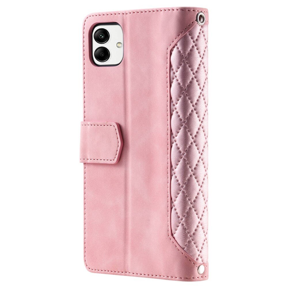 Samsung Galaxy A04 Brieftasche Hülle Quilted Rosa