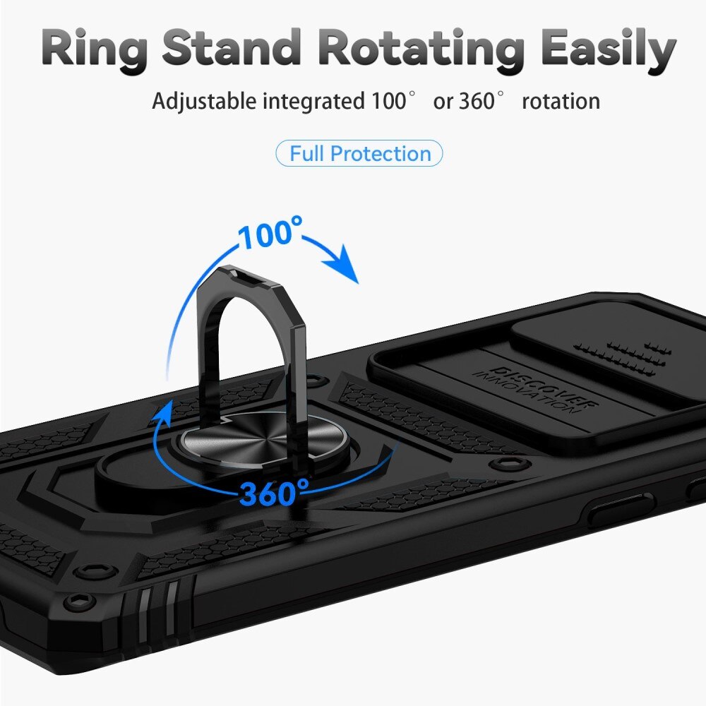 Samsung Galaxy S10 Plus Hybrid-Hülle Tech Ring+Kameraschutz Schwarz