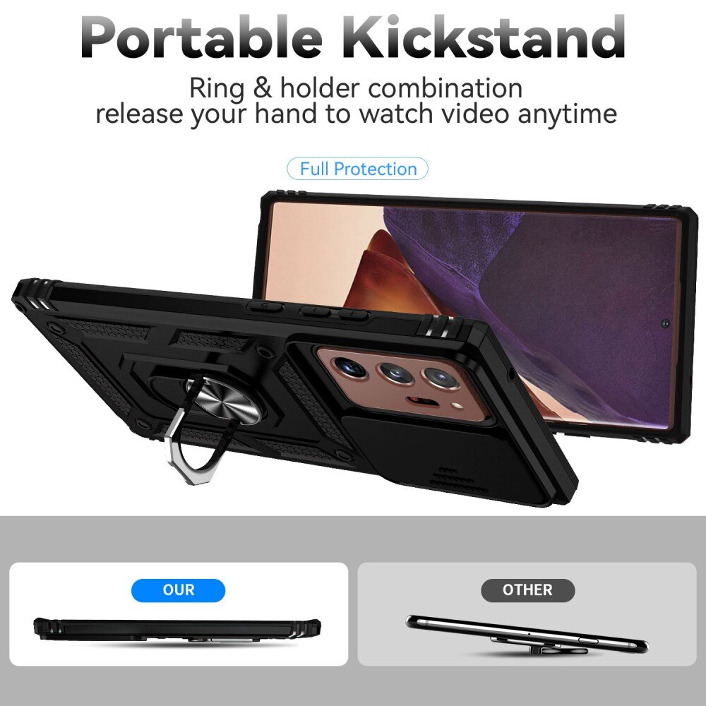 Samsung Galaxy Note 20 Ultra Hybrid-Hülle Ring + Kameraschutz Schwarz