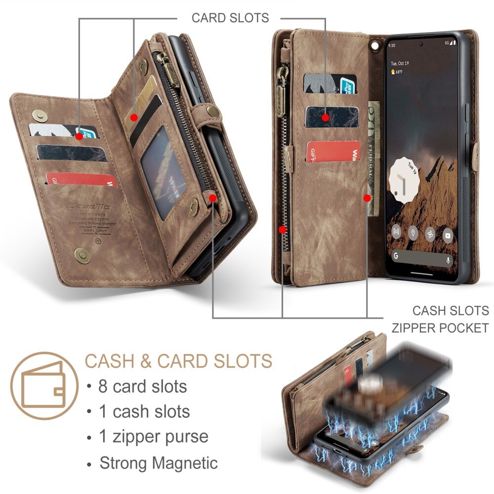 Multi-slot Portemonnaie-Hülle Google Pixel 9 Pro XL Braun