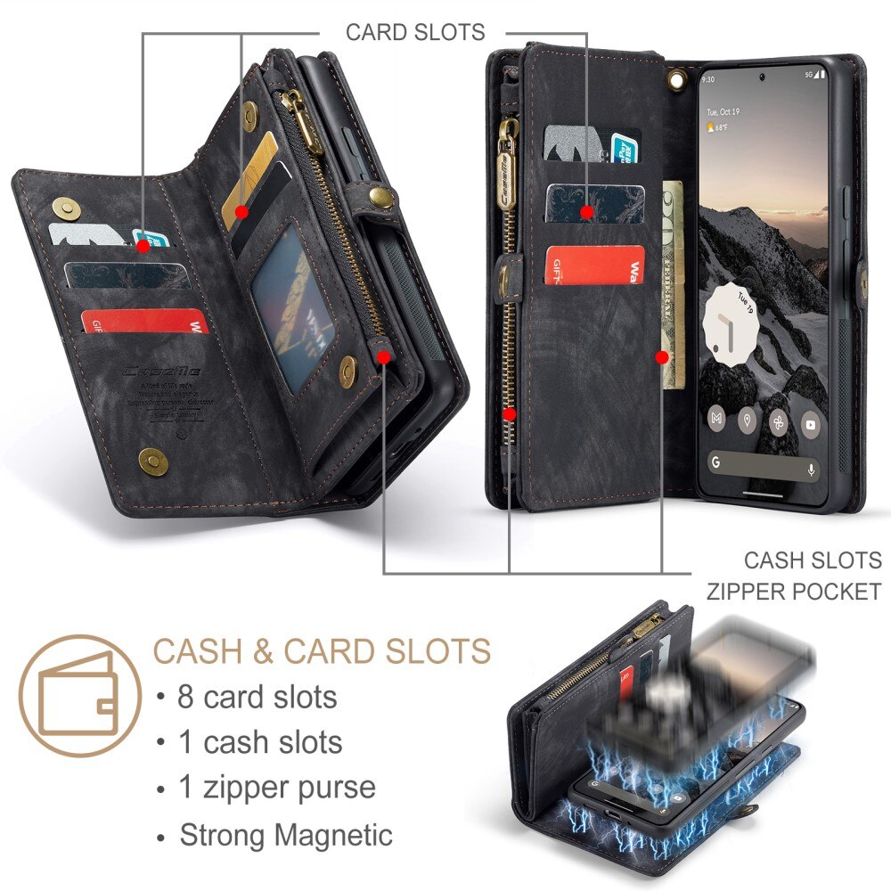 Multi-slot Portemonnaie-Hülle Google Pixel 9 Pro XL Grau