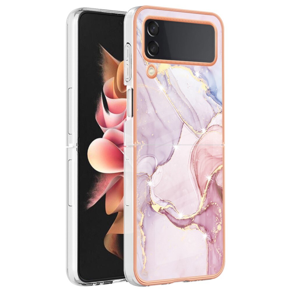 Samsung Galaxy Z Flip 4 TPU-hülle rosa Marmor