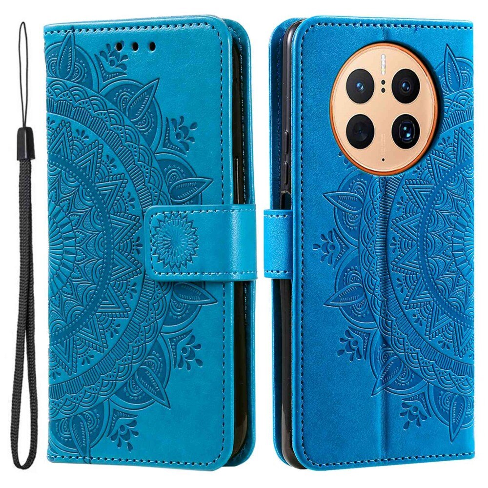 Huawei Mate 50 Pro Handytasche Mandala Blau