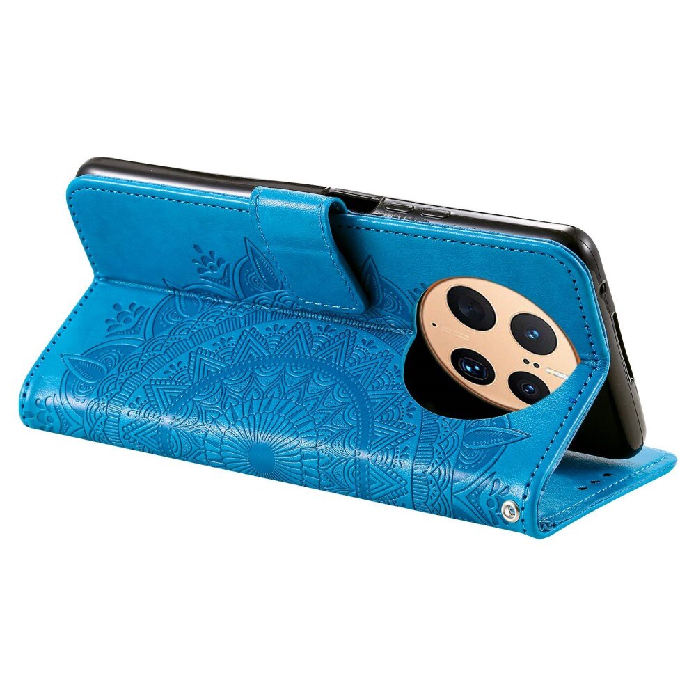 Huawei Mate 50 Pro Handytasche Mandala Blau