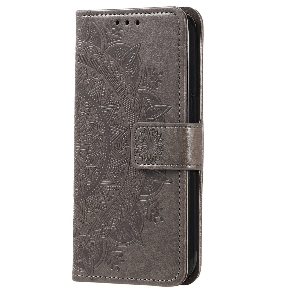 Huawei Mate 50 Pro Handytasche Mandala Grau