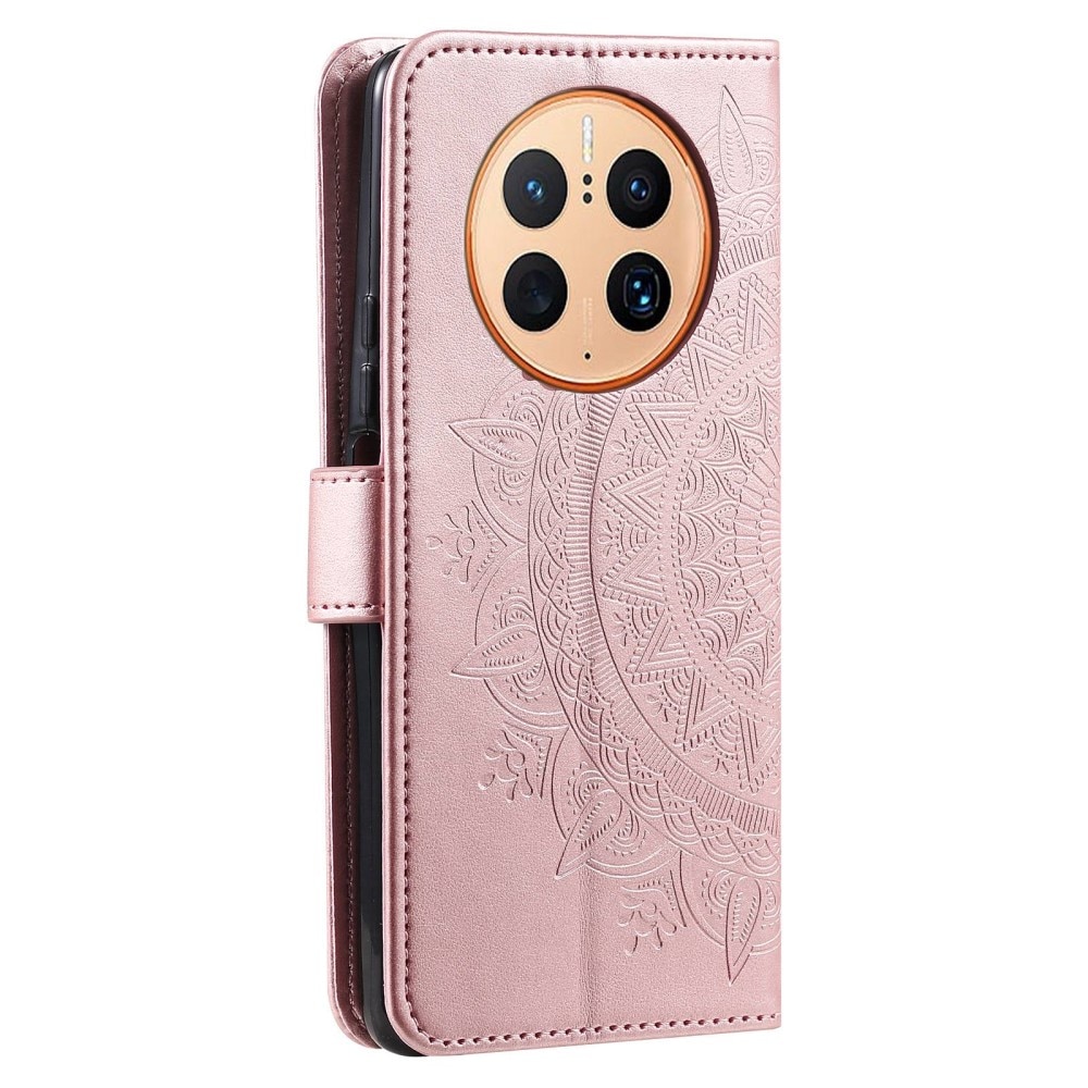 Huawei Mate 50 Pro Handytasche Mandala rosagold