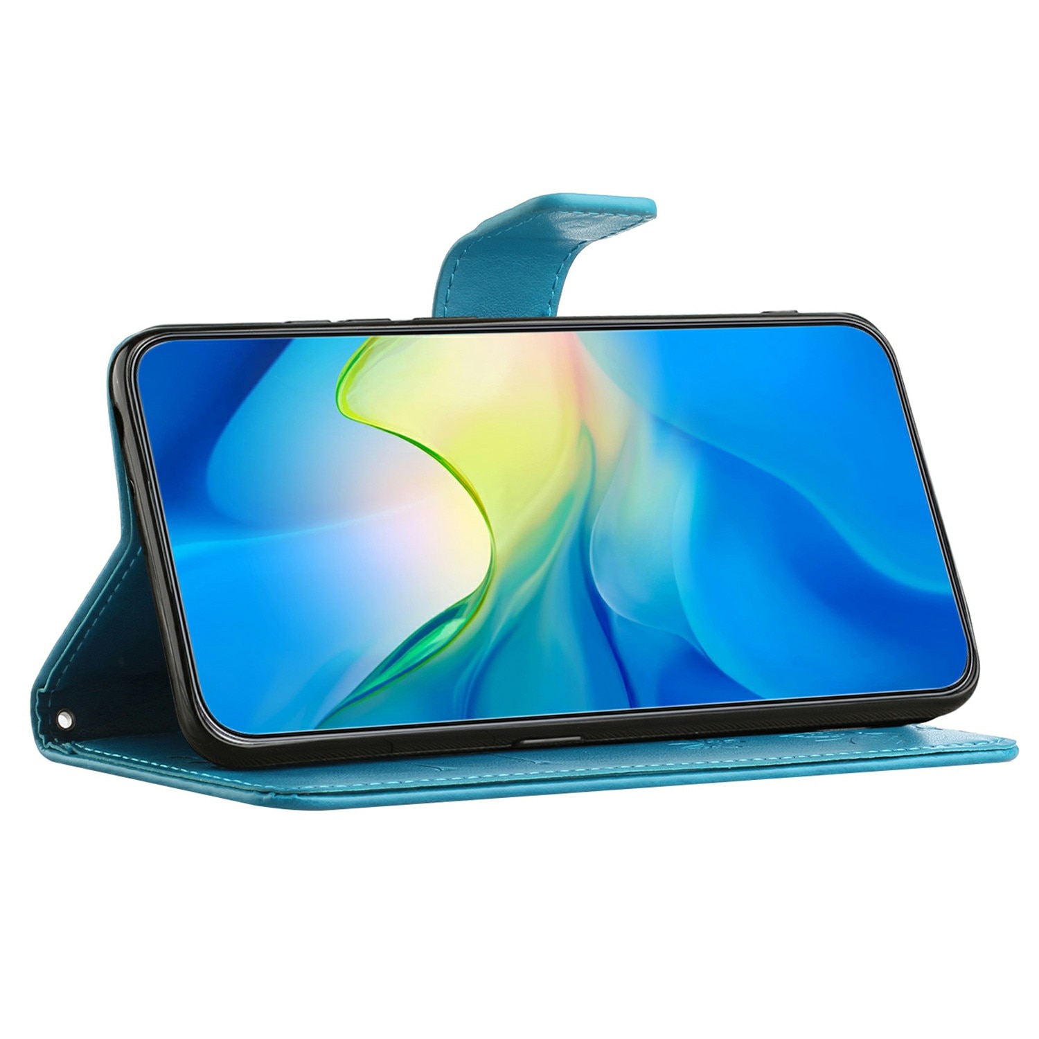 Samsung Galaxy A17 Handyhülle mit Schmetterlingsmuster, Blau