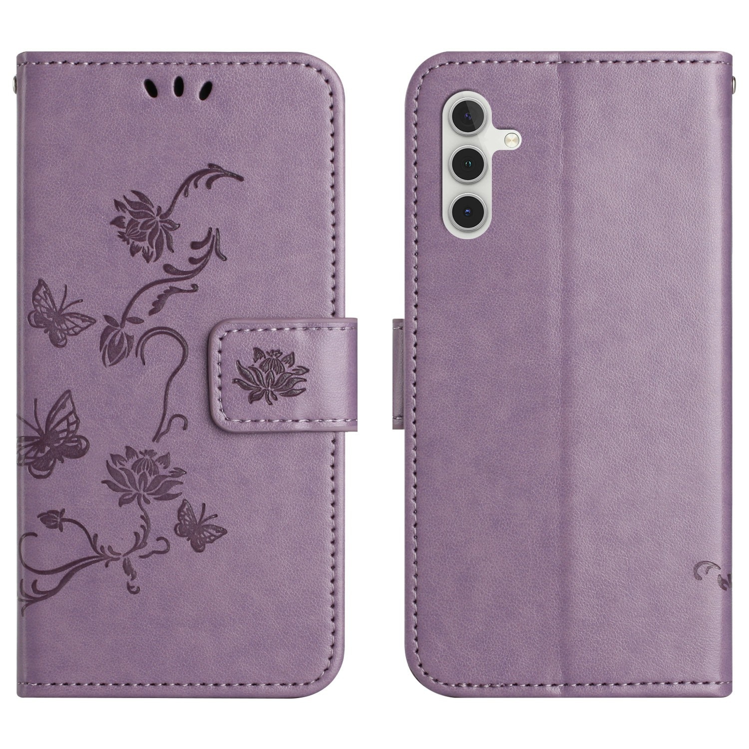 Samsung Galaxy A17 Handyhülle mit Schmetterlingsmuster, Lila